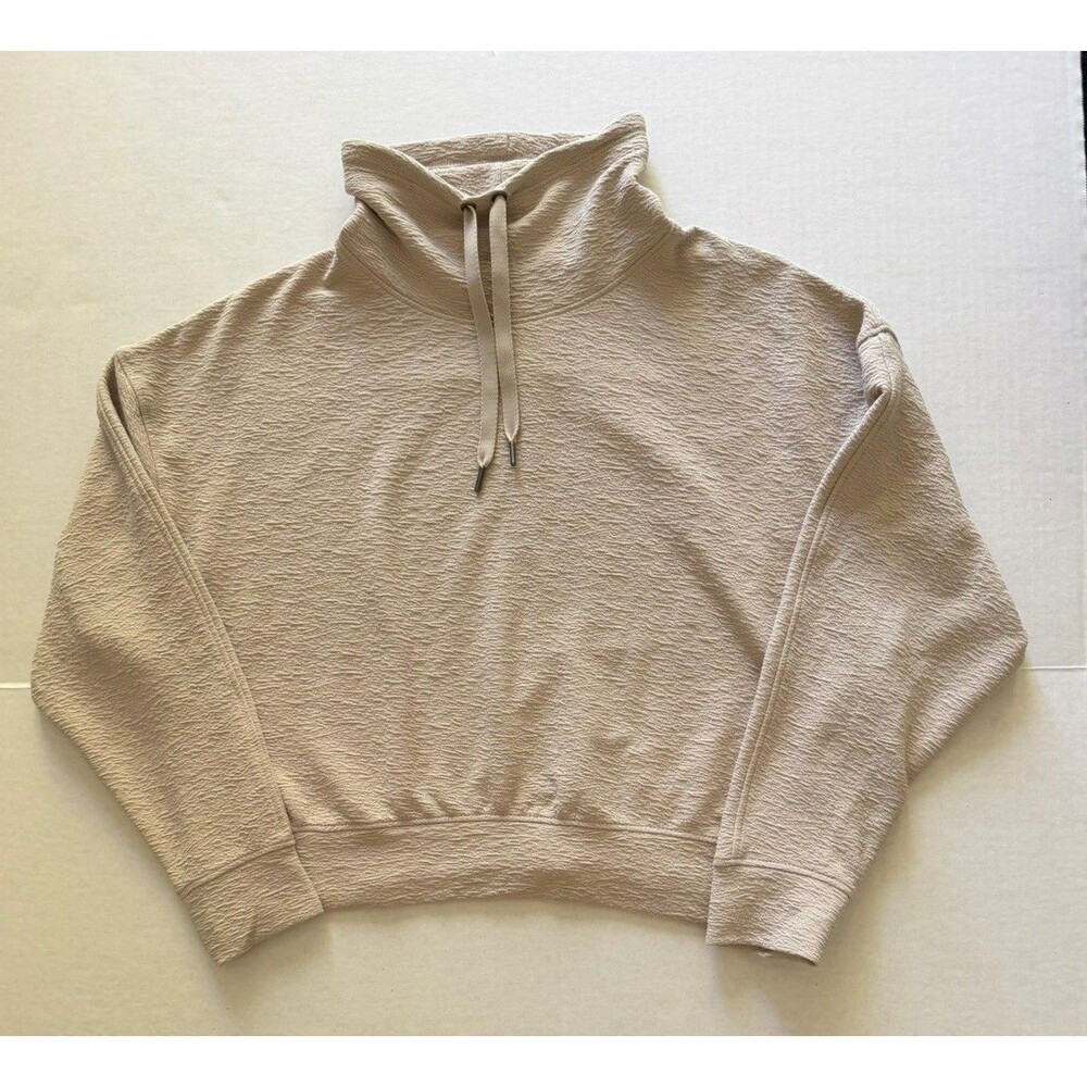 New Danskin Funnel Neck Textured Crop Top S Mushroom Dance Active Yoga Small - Picture 4 of 10